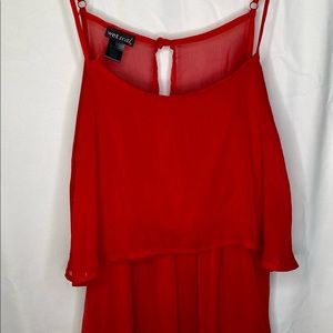Red backless summer mini dress